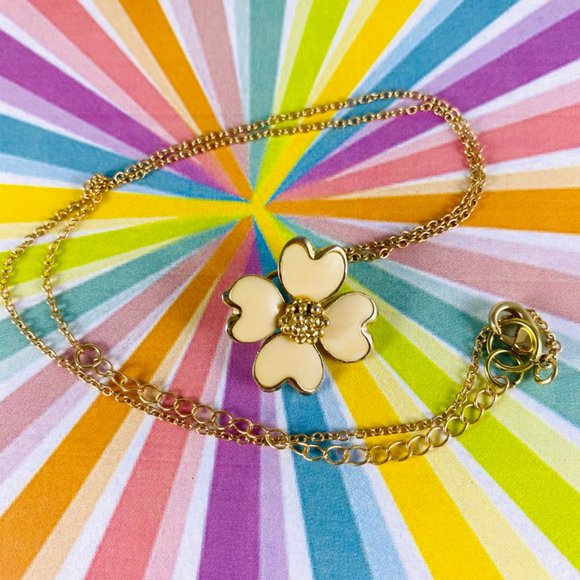 Vintage 4 leaf clover gold-tone and enamel necklace 20" - Picture 5 of 5